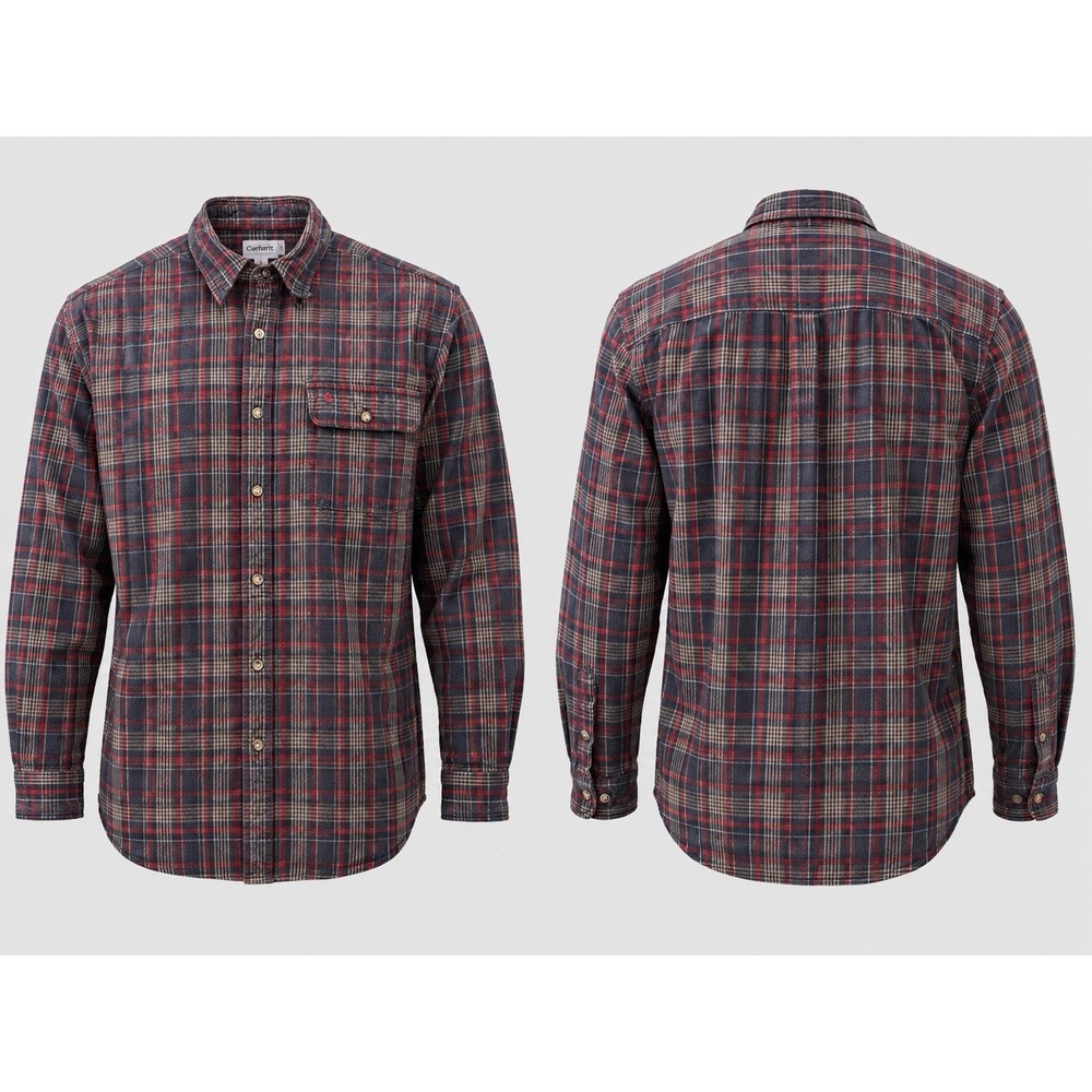 Carhartt Shirt Men's XL Rugged Wear Flex Outdoor Thick Flannel BLK RED PLAID
